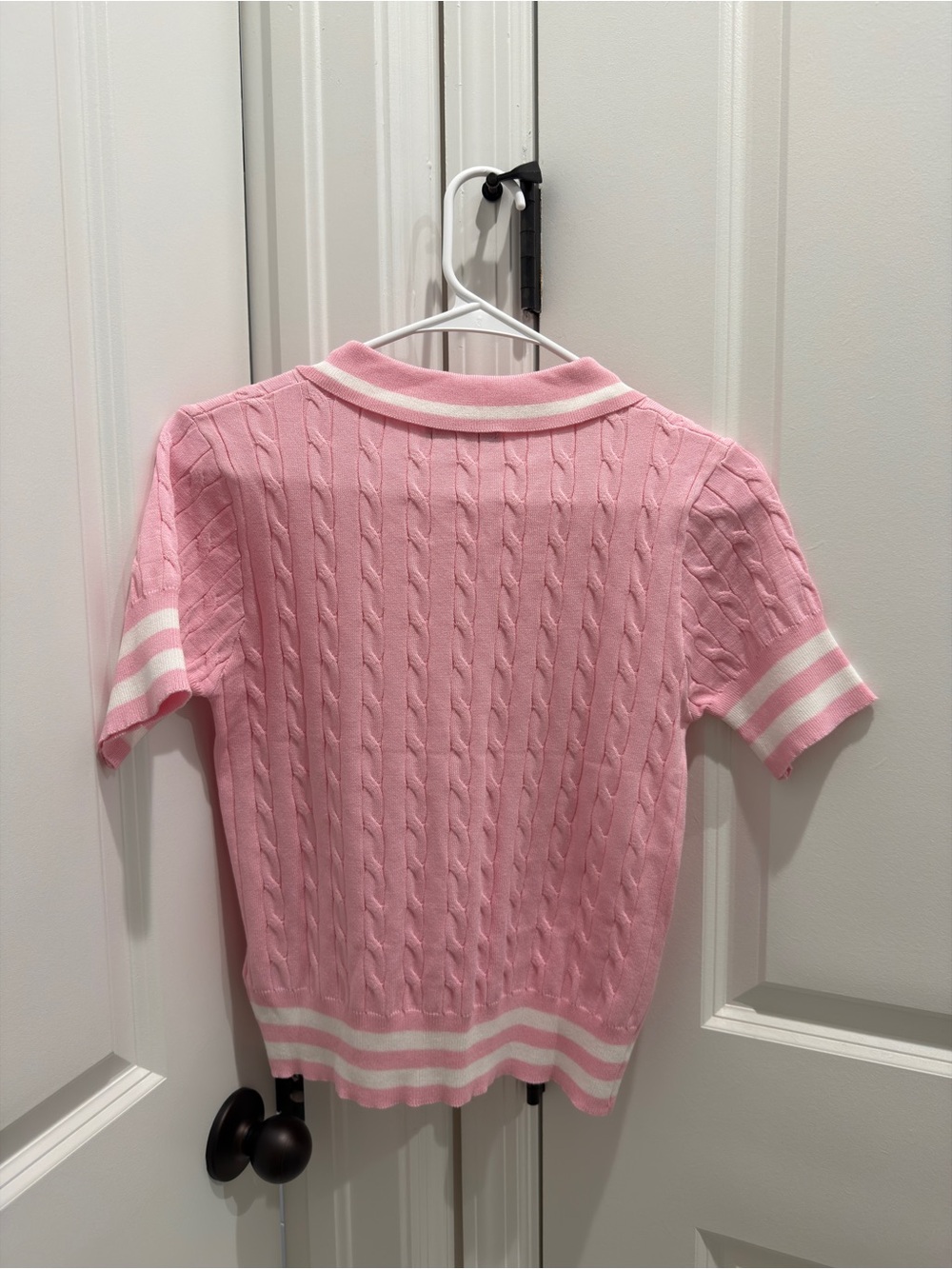 Polo by Ralph Lauren Pink Cable-Knit Short Sleeve Polo - Picture 2 of 2